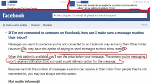 vrei să-mi scrii şi ţi se cer bani? să ştii că banii ajung la facebook, nu la mine.